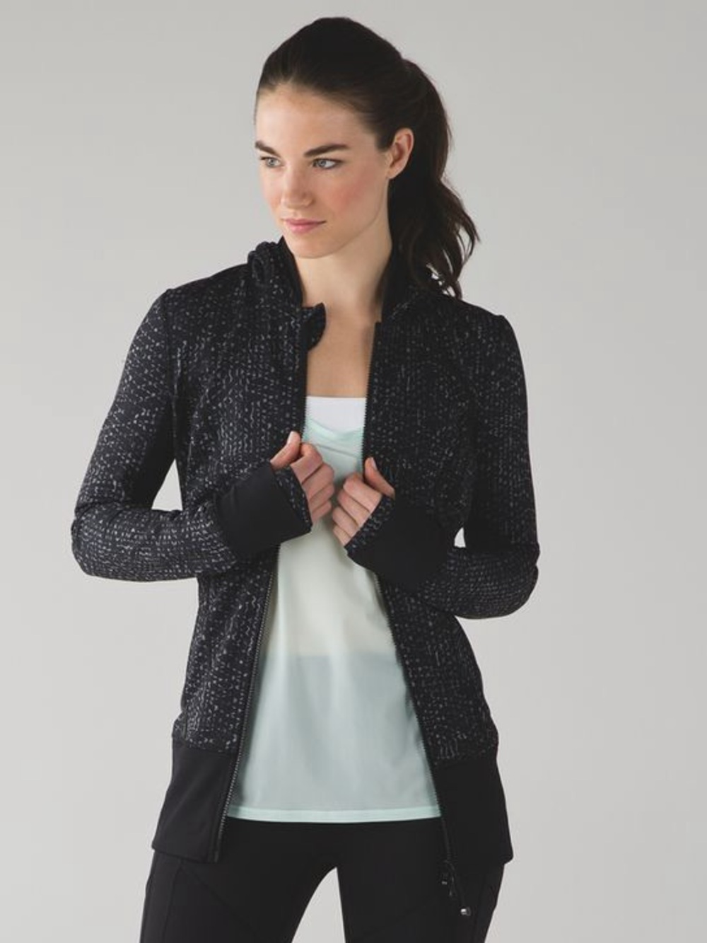 Lululemon Daily Practice Jacket Samba Snake in Battleship Black